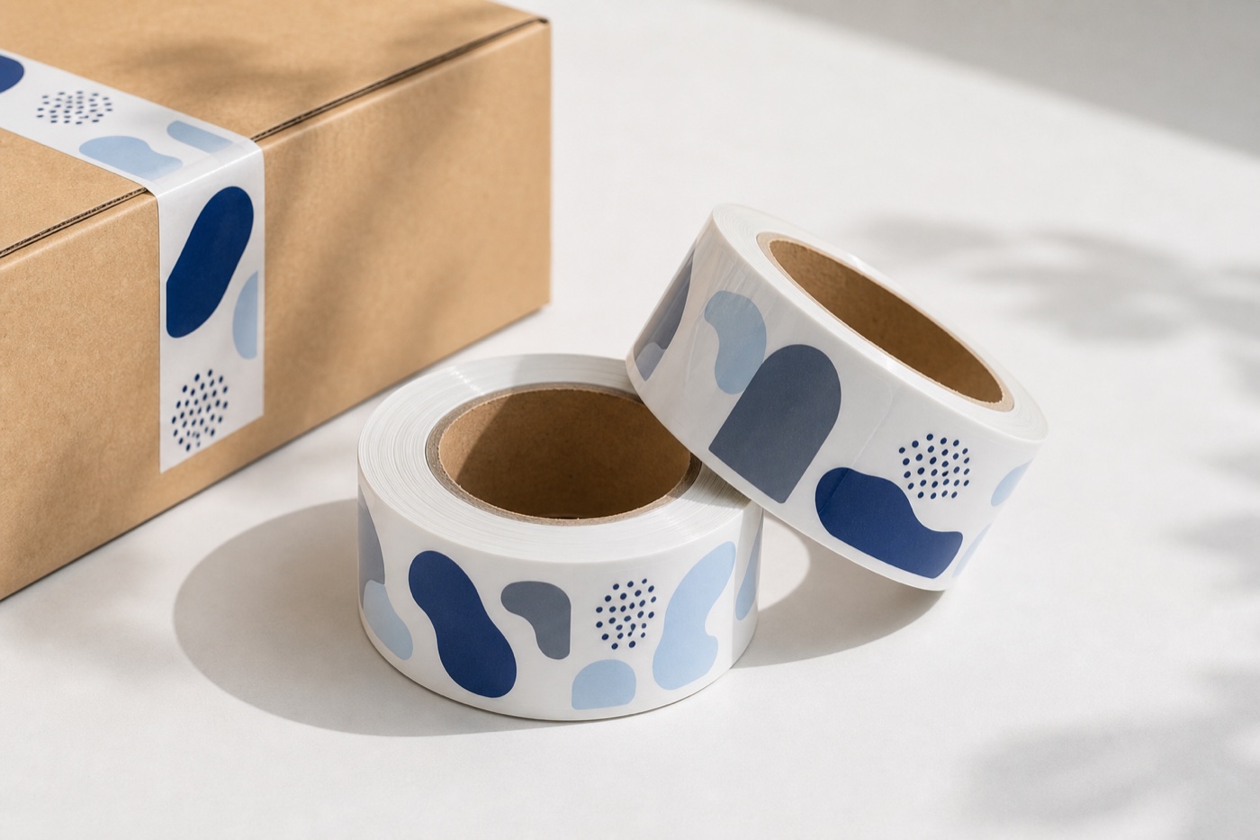 Produktfoto av packtejp med tryck hos Tryckeri Göteborg